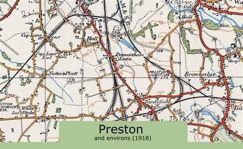 Preston and Environs Ordnance Survey Map 1920 | I Love Maps