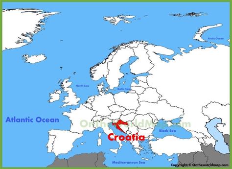 Croatia on world map - Croatia location on world map (Southern Europe - Europe)