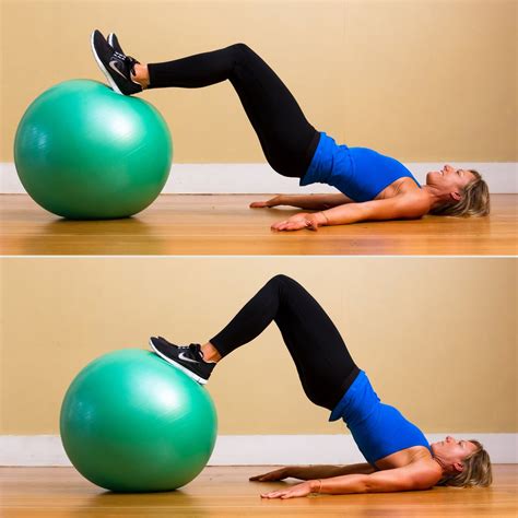 Lying Hamstring Curl | Best Stability Ball Exercises | POPSUGAR Fitness Photo 11