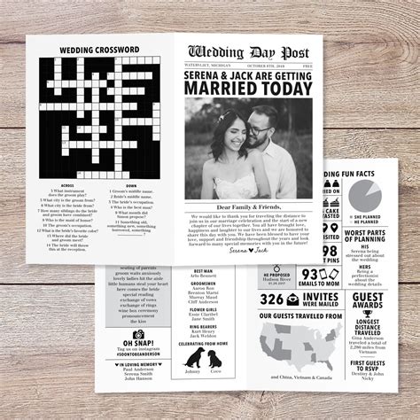 Newspaper Wedding Program Template