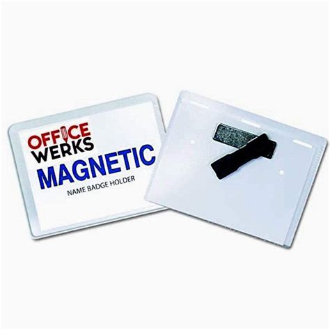 Magnetic Name Badge Holder Kit, 4” x 3” Clear Top Loading - 12 Pack