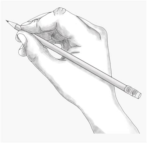 Hand With Pencil Sketch, HD Png Download , Transparent Png Image - PNGitem