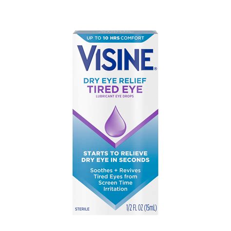 Visine Dry Eye Relief Tired Eye Lubricant Eye Drops, 0.5 fl. oz ...