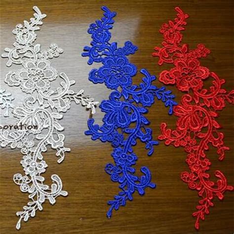 2Pairs 17colors New Arrival Lace Applique Flower Sewing Trims Wedding ...