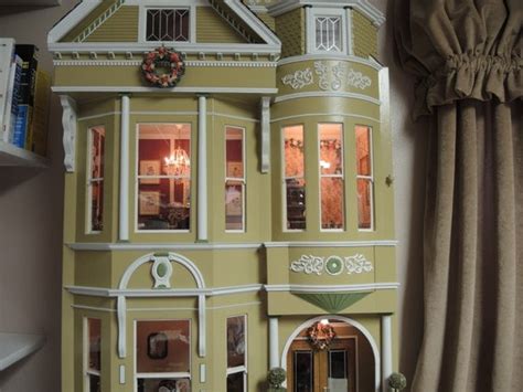 Queen Anne Victorian Dollhouse Dolls & Miniatures Art and