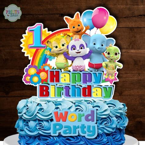 WORD PARTY Cake Topper Word Party Cake Decoration Word Party | Etsy