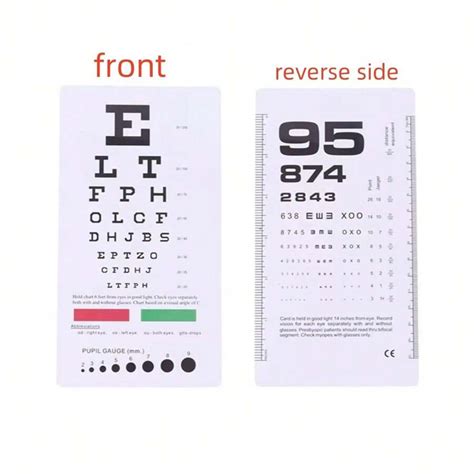 1pc Pocket-Sized Colorful Striped Visual Acuity Chart - Double-Sided, Portable Eye Exam ...