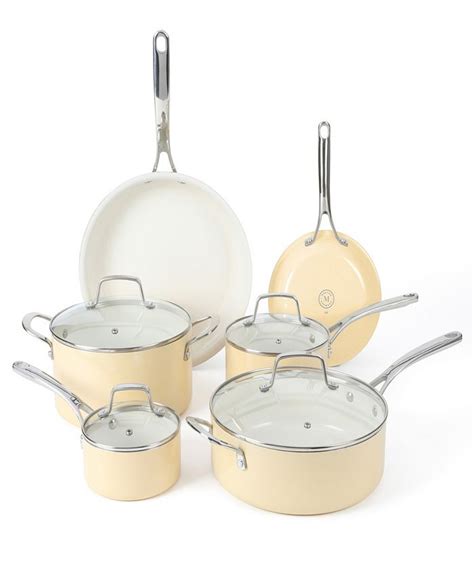 Martha Stewart Collection Lockton Ceramic Interior 10 Piece Cookware ...