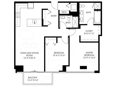 1000 Sq Ft Apartment Floor Plans - floorplans.click