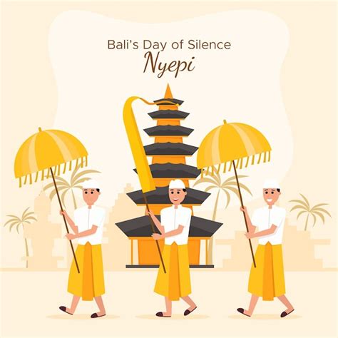 Free Vector | Nyepi celebration illustration