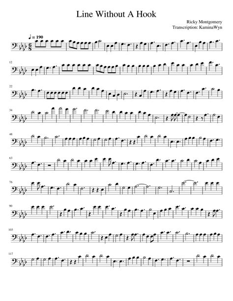 Line Without A Hook - Ricky Montgomery- Trombone Melody Sheet music for ...