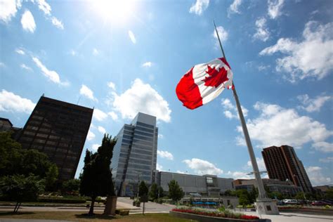 Canadian Flag At Half Mast Stock Photos, Pictures & Royalty-Free Images ...