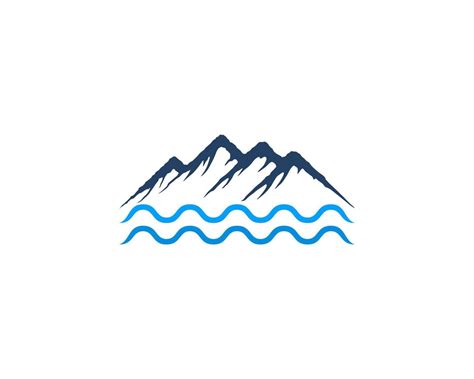 Blue mountain on the water logo 6961998 Vector Art at Vecteezy