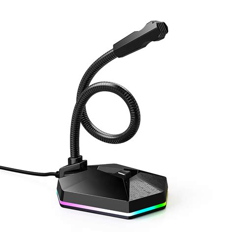 RGB Computer Microphone Wired Microphone Gaming Microphone Desktop Laptop USB Microphone for ...