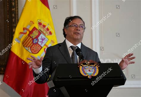 Colombias President Gustavo Petro Talks Media Editorial Stock Photo ...