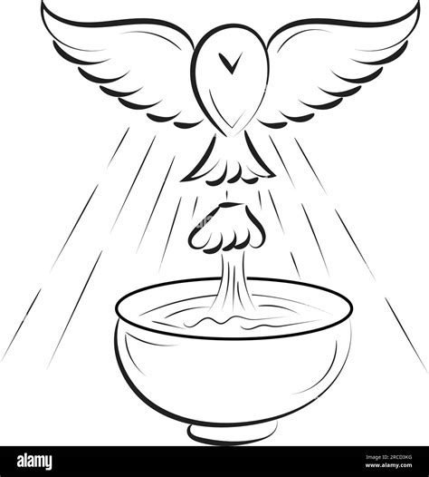 Catholic Baptism. Baptism symbol Sacraments of Catholic Church Eucharist Stock Vector Image ...