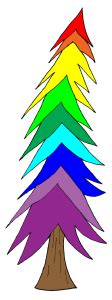 Rainbow Leaning Pine Tree Digital Stamp - JOYFUL DAISY