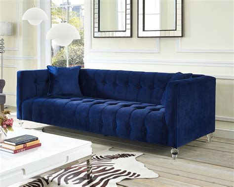 Bea Navy Velvet Sofa from TOV (TOV-S85) | Coleman Furniture