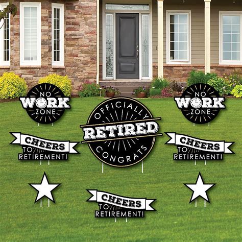 Happy Retirement - Yard Sign & Outdoor Lawn Decorations - Retirement Party Yard Signs - Set of 8 ...