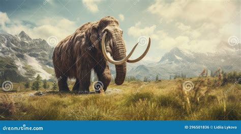 Majestic Mammoth in Natural Habitat. AI Generative Stock Illustration ...