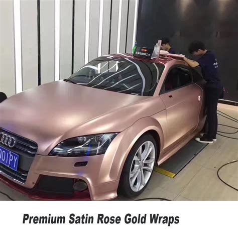 rose gold Vinyl Wrap With Air release Satin film For Car Wrap Vehicle ...