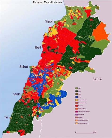 Religious map of Lebanon : MapPorn