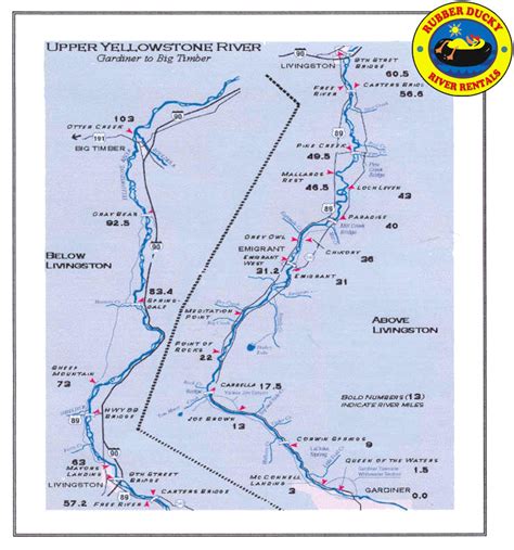 Yellowstone River Map | Destination Montana