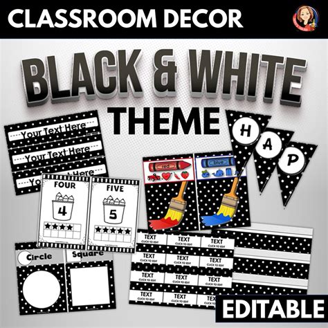 Black and White Classroom Decor and Labels - Etsy