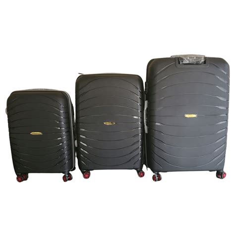 3 Piece Premium Luggage Set – Black – BigBuy