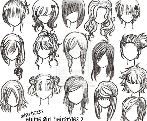 How to draw anime girl hairstyles