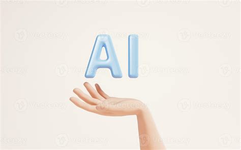 AI fonts with artificial intelligence concept in a hand, 3d rendering. 33498477 Stock Photo at ...