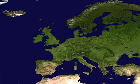 Large detailed satellite map of Europe | Europe | Mapsland | Maps of ...