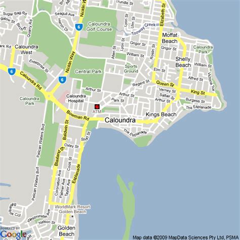 Map of Caloundra, Queensland | Hotels Accommodation