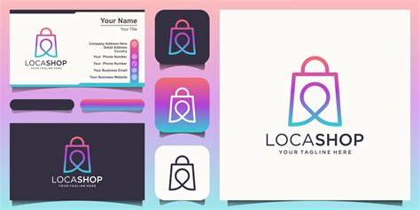 Shop Location Logo designs Template, bag combined with pin maps ...