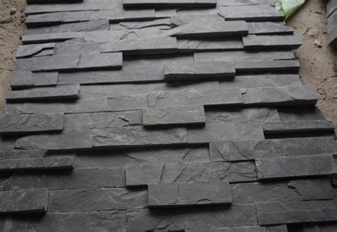 Black Slate Roofing Tiles Culture Stone/Veneers Split Face Slate Wall/Cladding - Black Slate and ...