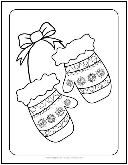 Printable Coloring Pages Mittens