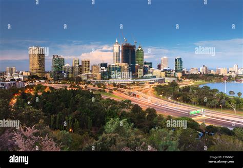 The city at dusk Stock Photo - Alamy