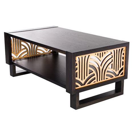 Art Deco Coffee Table, Gray/Natural - Twist Modern
