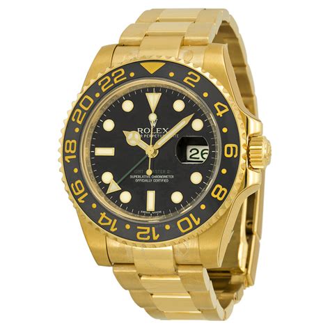 rolex gmt master ii yellow gold green dial