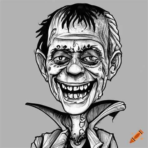 Halloween coloring page of caricature characters