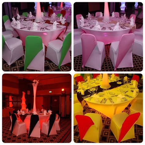 Spandex Table & Chair Cover | Bridal shower decorations diy, Wedding table linens, Chair decorations
