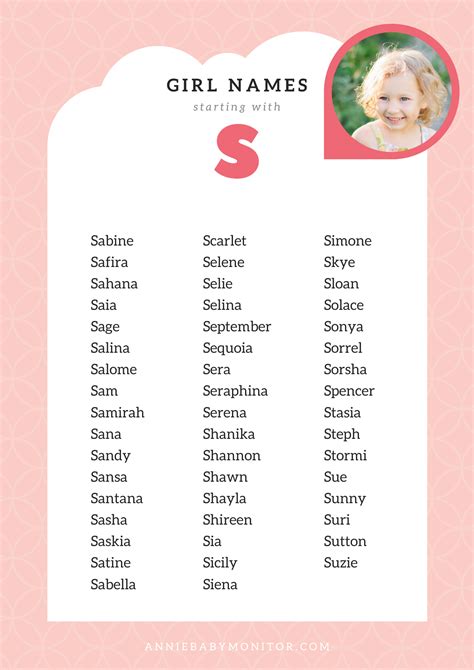 50 UNIQUE Baby Girl Names Starting with “S” | Unique girl names, Baby ...