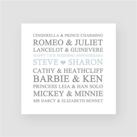 Personalised 15th Anniversary Card Crystal Wedding Anniversary Card ...