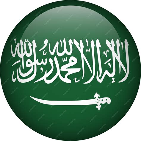 Premium Vector | Saudi arabia flag button round flag of saudi arabia vector flag symbol