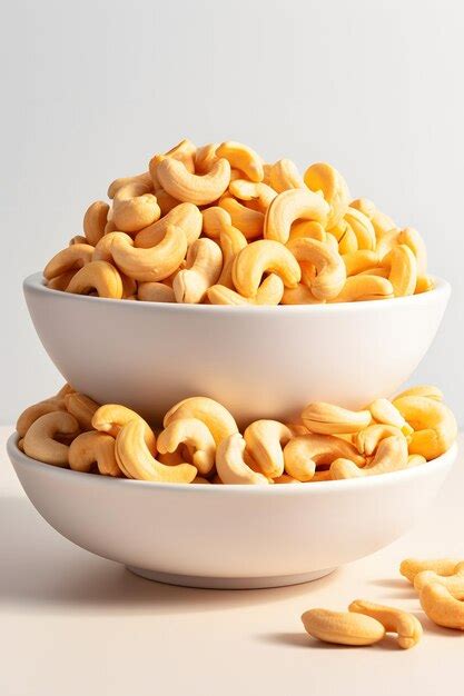 Premium Photo | Cashews in a bowl topped with crushed peanuts