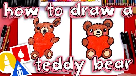 How To Draw A Teddy Bear Holding A Heart - YouTube