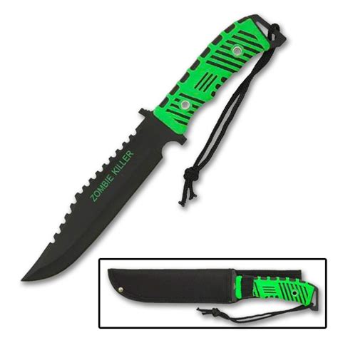 Zombie Killer Hunting Knife - Apocalypse Survival Knives - Outdoor Bowie Knife