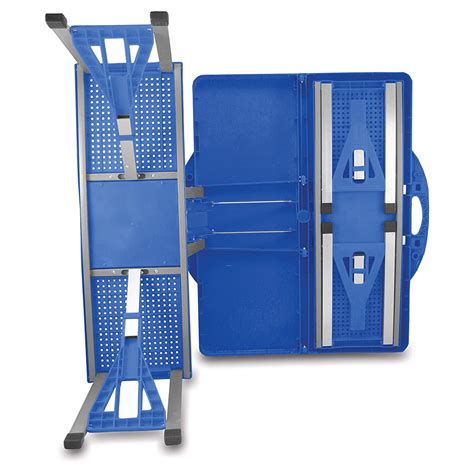 Picnic Time Portable Folding Picnic Table with Seating for 4, Blue