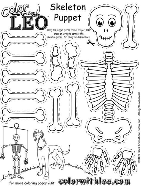 9 Printable Skeleton Crafts - Printables 4 Mom | Skeleton craft, Skeleton puppet, Puppet crafts