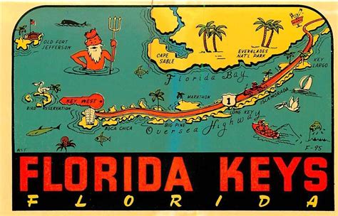 Florida Keys ~ FL-1955 Vintage Maps, Vintage Travel, Vintage Posters, Visit Florida, Florida ...